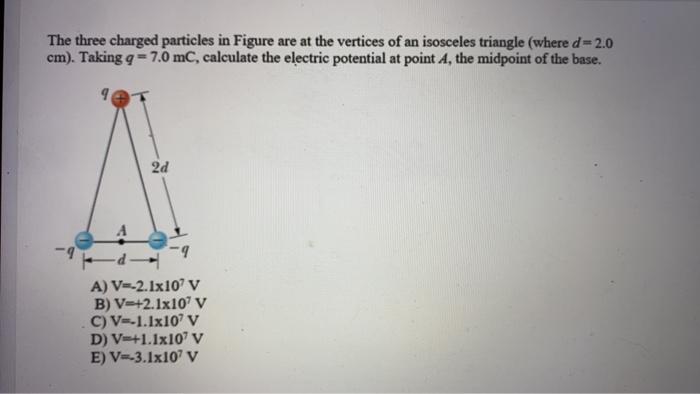 Solved The Three Charged Particles In Figure Are At The | Chegg.com