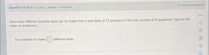 Solved How many different possible tests can be made from a | Chegg.com