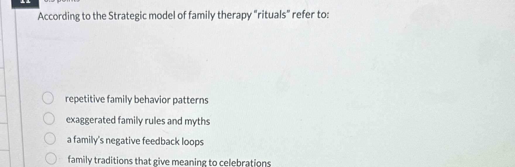 Solved According to the Strategic model of family therapy | Chegg.com