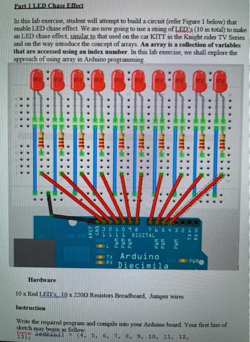 Solved Part LED Chase Effect In this lab exercise, student | Chegg.com