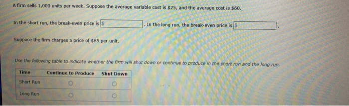 Solved A Firm Sells 1,000 Units Per Week. Suppose The | Chegg.com