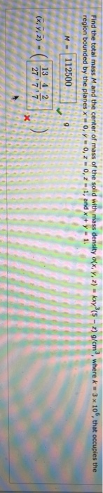 Solved Find the total mass M and the center of mass of the | Chegg.com