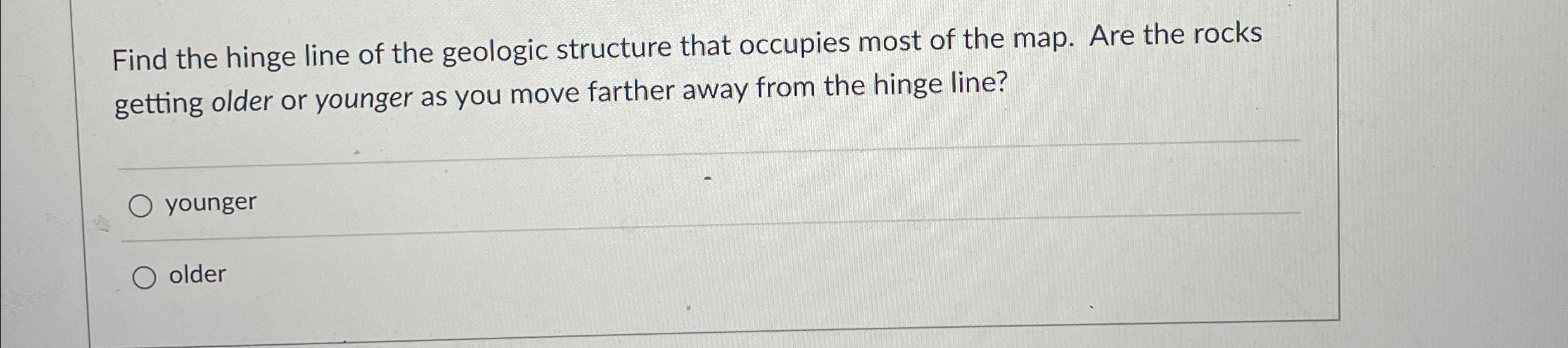 Solved Find the hinge line of the geologic structure that | Chegg.com