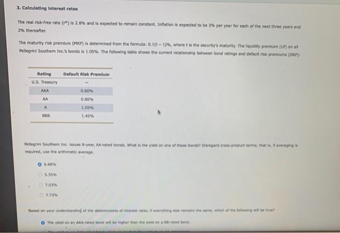 Solved 3. Calculating Interest Rates The Real Risk-free Rate | Chegg.com