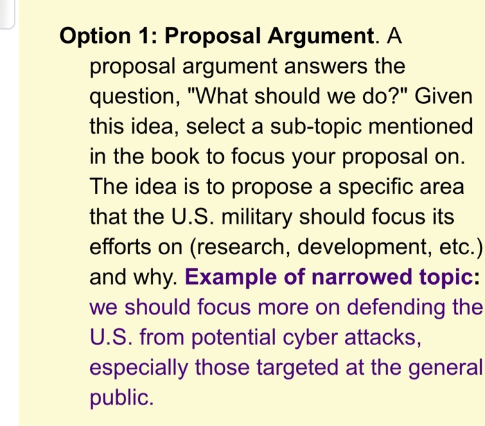 proposal argument definition