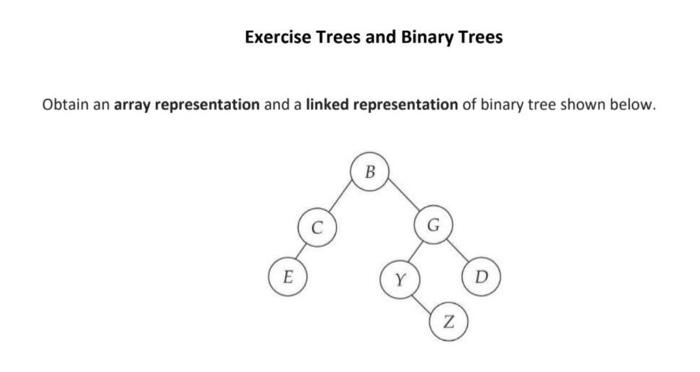 Solved Exercise Trees and Binary Trees Obtain an array | Chegg.com