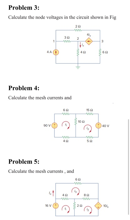 Solved Problem 3: Calculate the node voltages in the circuit | Chegg.com