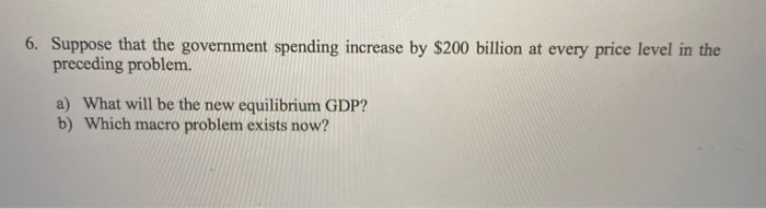 Solved 6. Suppose that the government spending increase by | Chegg.com