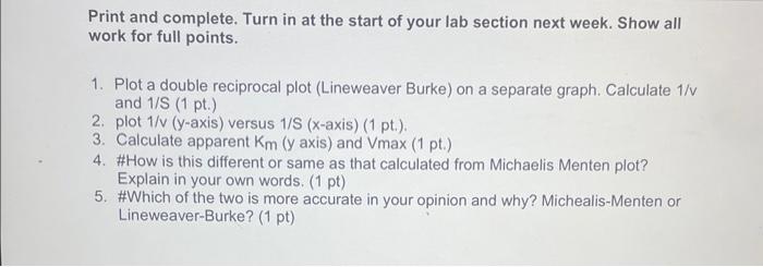 Print and complete. Turn in at the start of your lab | Chegg.com