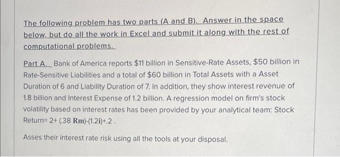 The following problem has two parts (A and B). Answer | Chegg.com