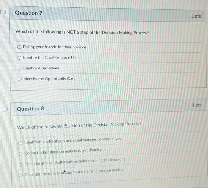 Solved Which of the following is NOT a step of the Decision | Chegg.com