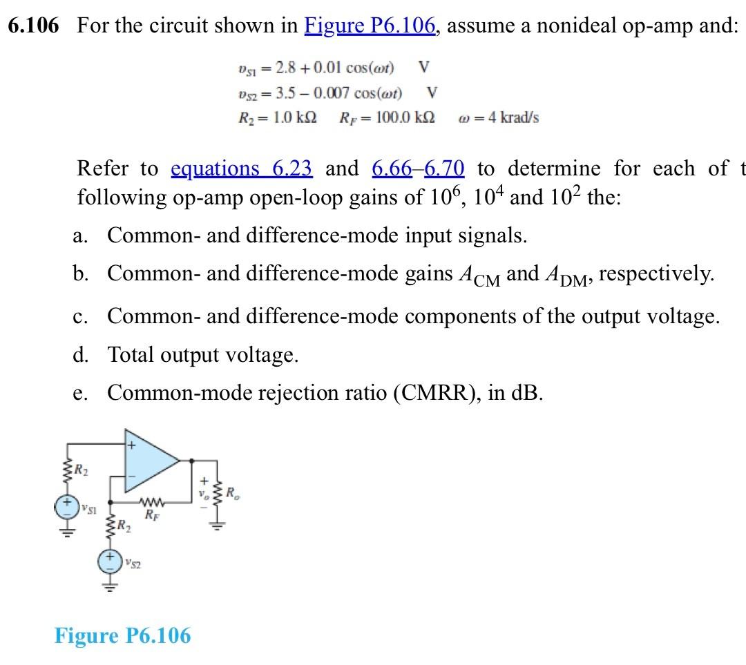 Solved I have no idea to find Common- and difference-mode | Chegg.com