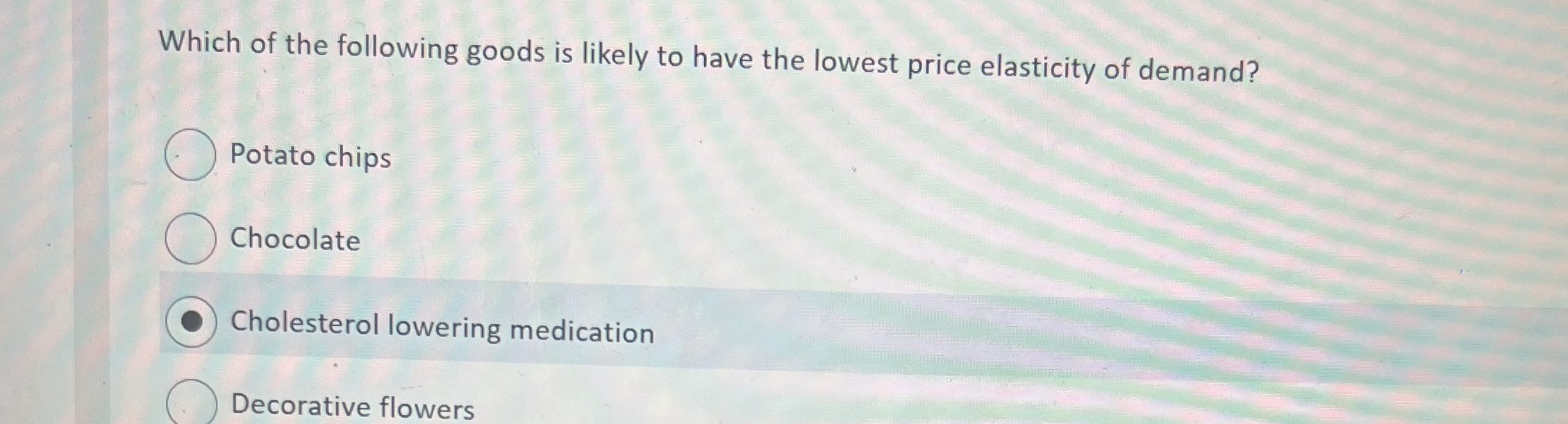 Solved Which of the following goods is likely to have the | Chegg.com