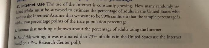 Solved 41. Internet Use The use of the Internet is | Chegg.com