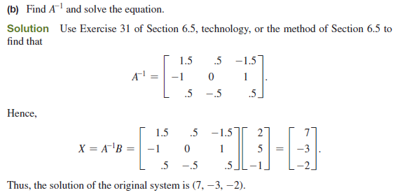 Solved Solve The Matrix Equation Ax B For X See Exampleex 9630