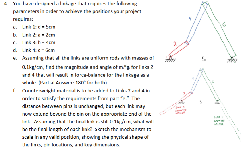 Simple Linkage Project 4. You have designed a linkage that requires the | Chegg.com