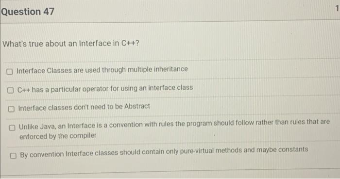 Solved Question 46 Which Of These Successfully Inherits From | Chegg.com