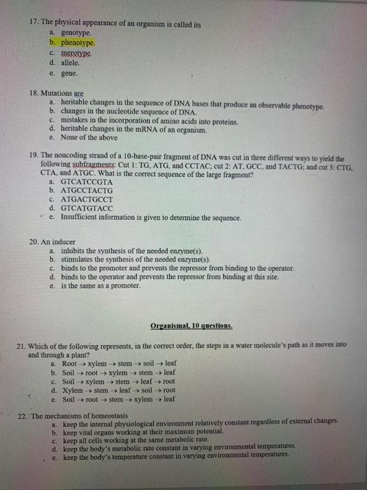 All mutations and their apperances?