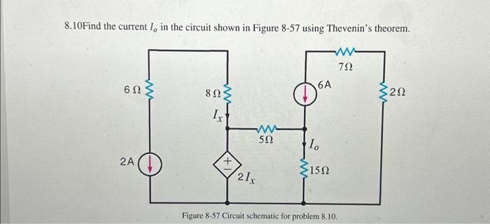 Solved 8.10Find the current Io in the circuit shown in | Chegg.com