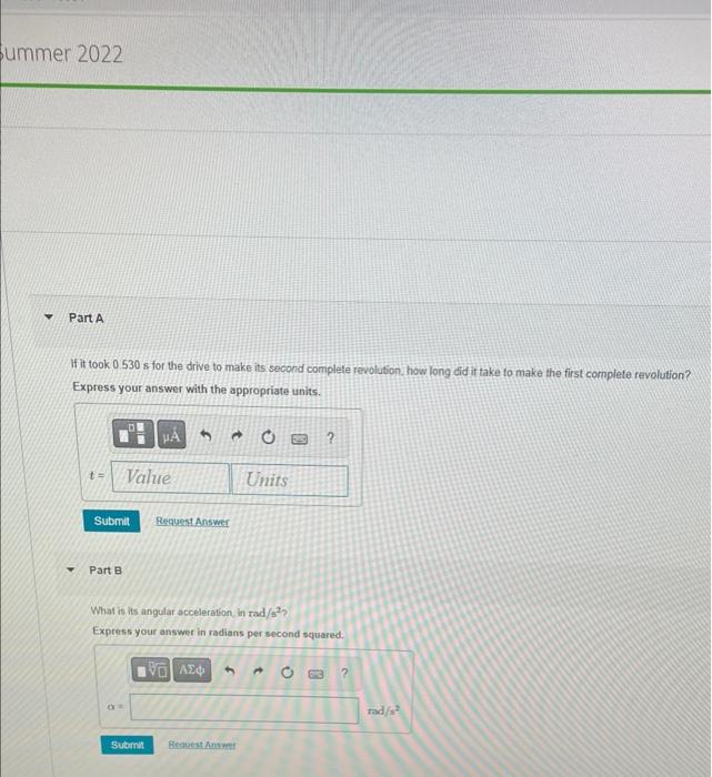 Solved A computer disk drive is turned on starting from rest