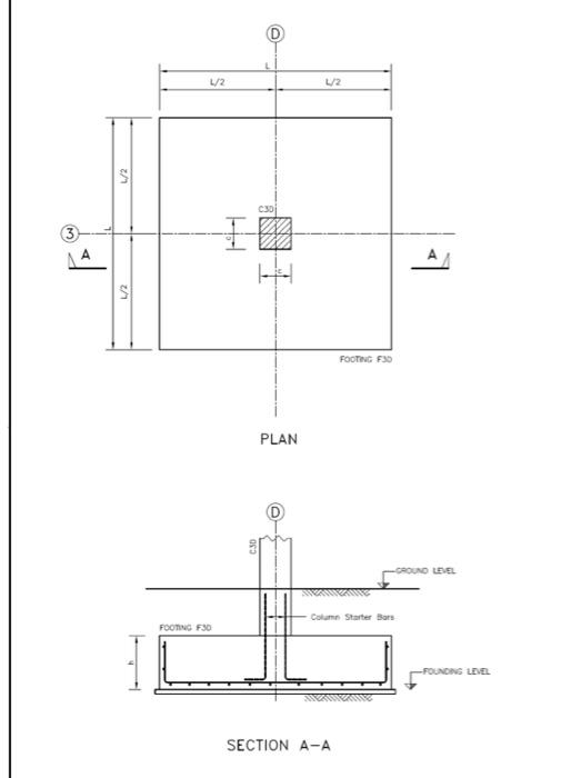 Solved AQ1 A square pad footing supporting a column at its | Chegg.com