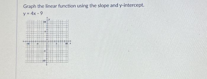 y 5 4x 9 linear function