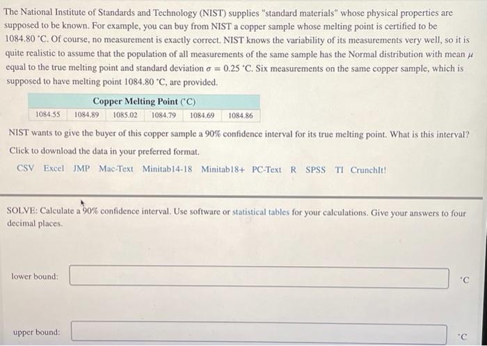 THE NATIONAL INSTITUTE OF STANDARDS AND TECHNOLOGY SUPPLIES STANDARD MATERIALS visual data 6