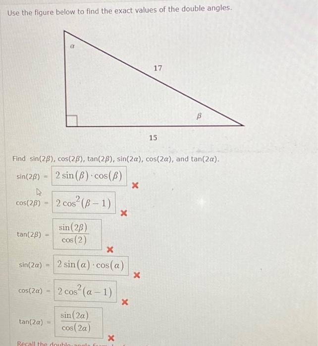 Solved Find The Exact Values Of Sin 20 Cos 20 And Chegg Com   Image