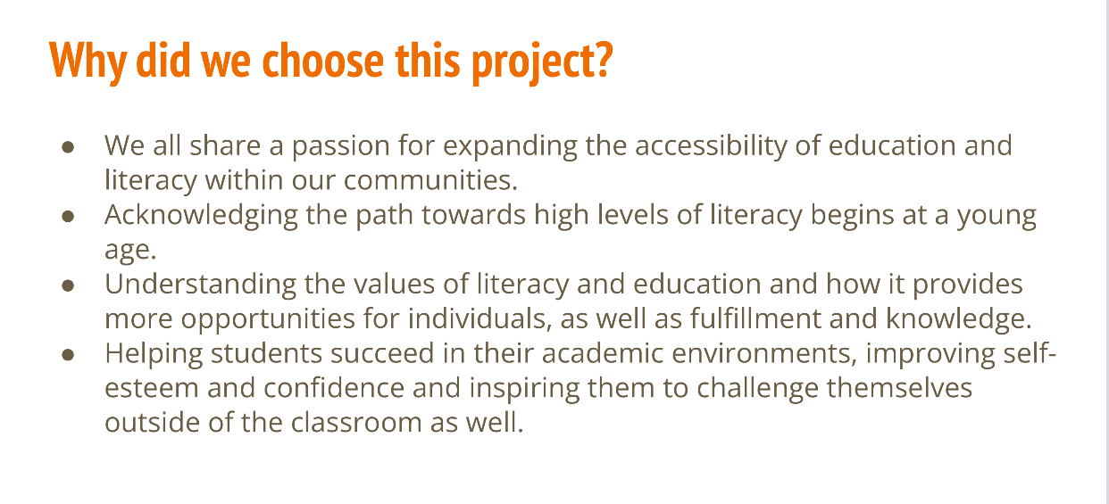 Solved Why did we choose this project?We all share a passion | Chegg.com