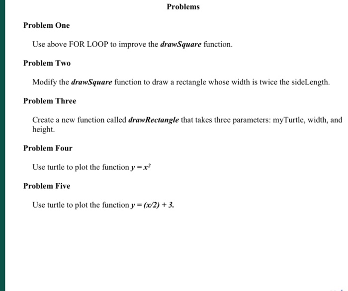 Solved Problems Problem One Use above FOR LOOP to improve | Chegg.com
