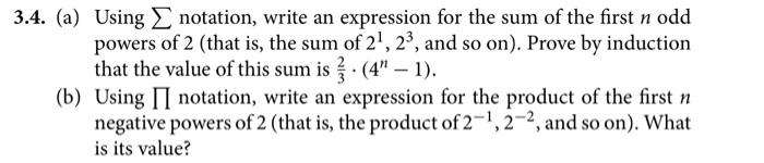 Solved 3.4. (a) Using ∑ notation, write an expression for | Chegg.com