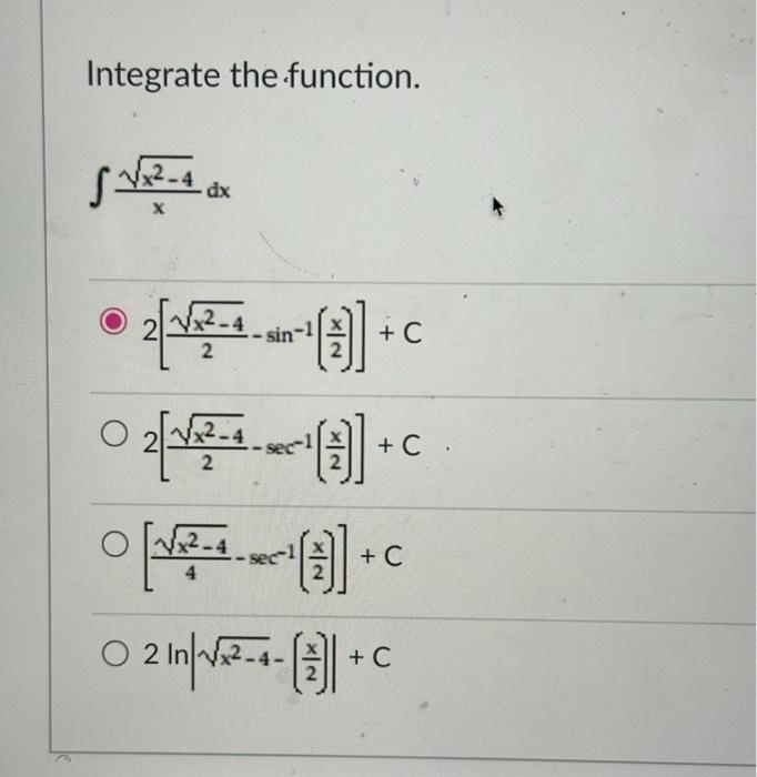 Solved Integrate the function. | Chegg.com