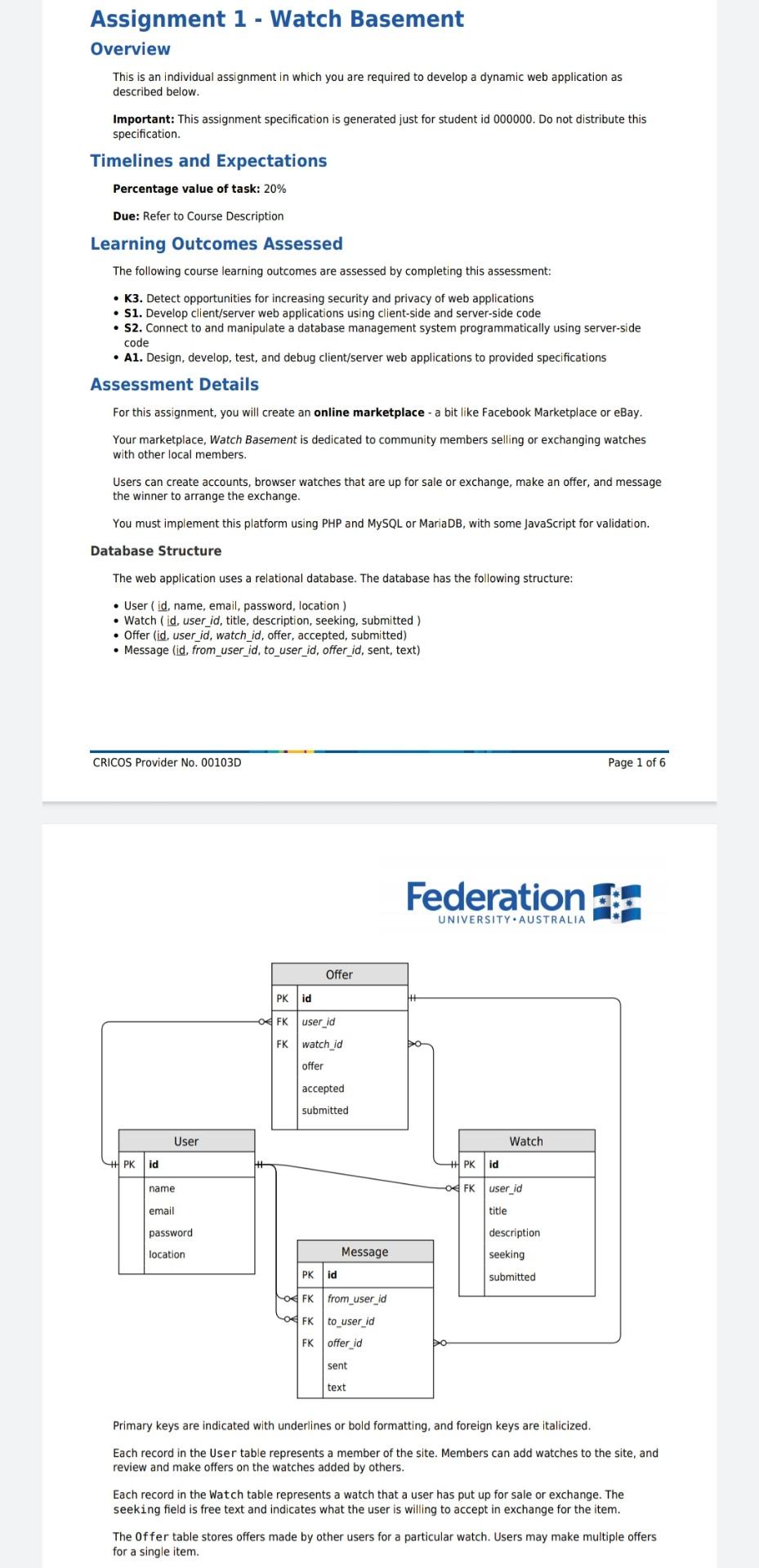 H3108 Dynamic Web Programming Assignment 1 - Watch | Chegg.com