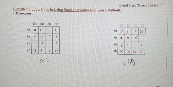 Solved Digital Logic Circuits Lesson 9 Simplifying Logic | Chegg.com