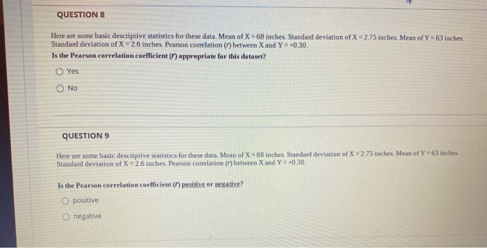 Solved QUESTION 8 Here are some basic descriptive statistics | Chegg.com
