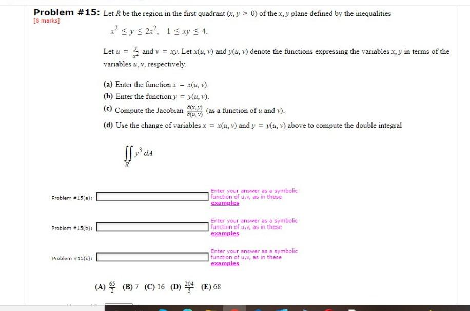 Solved Problem #15: Let R be the region in the first | Chegg.com