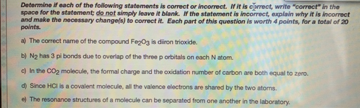 Solved Determine if each of the following statements is | Chegg.com