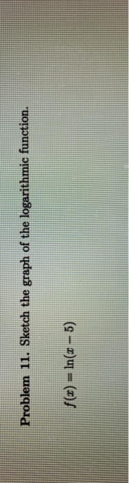 Solved --- - Problem 11. Sketch the graph of the logarithmic | Chegg.com