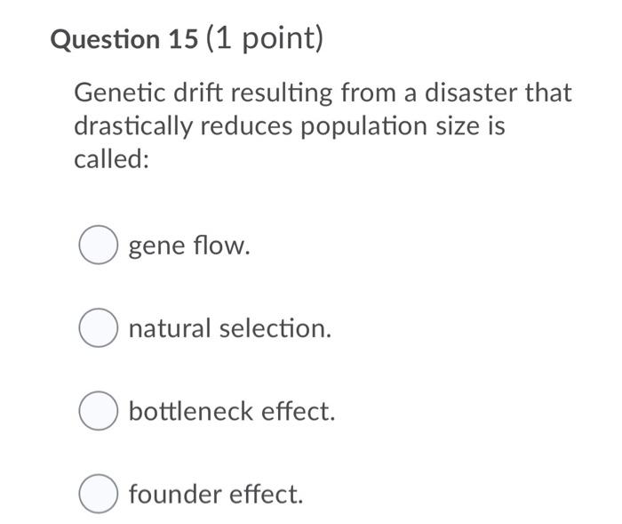 Solved Question 15 (1 point) drift resulting from a