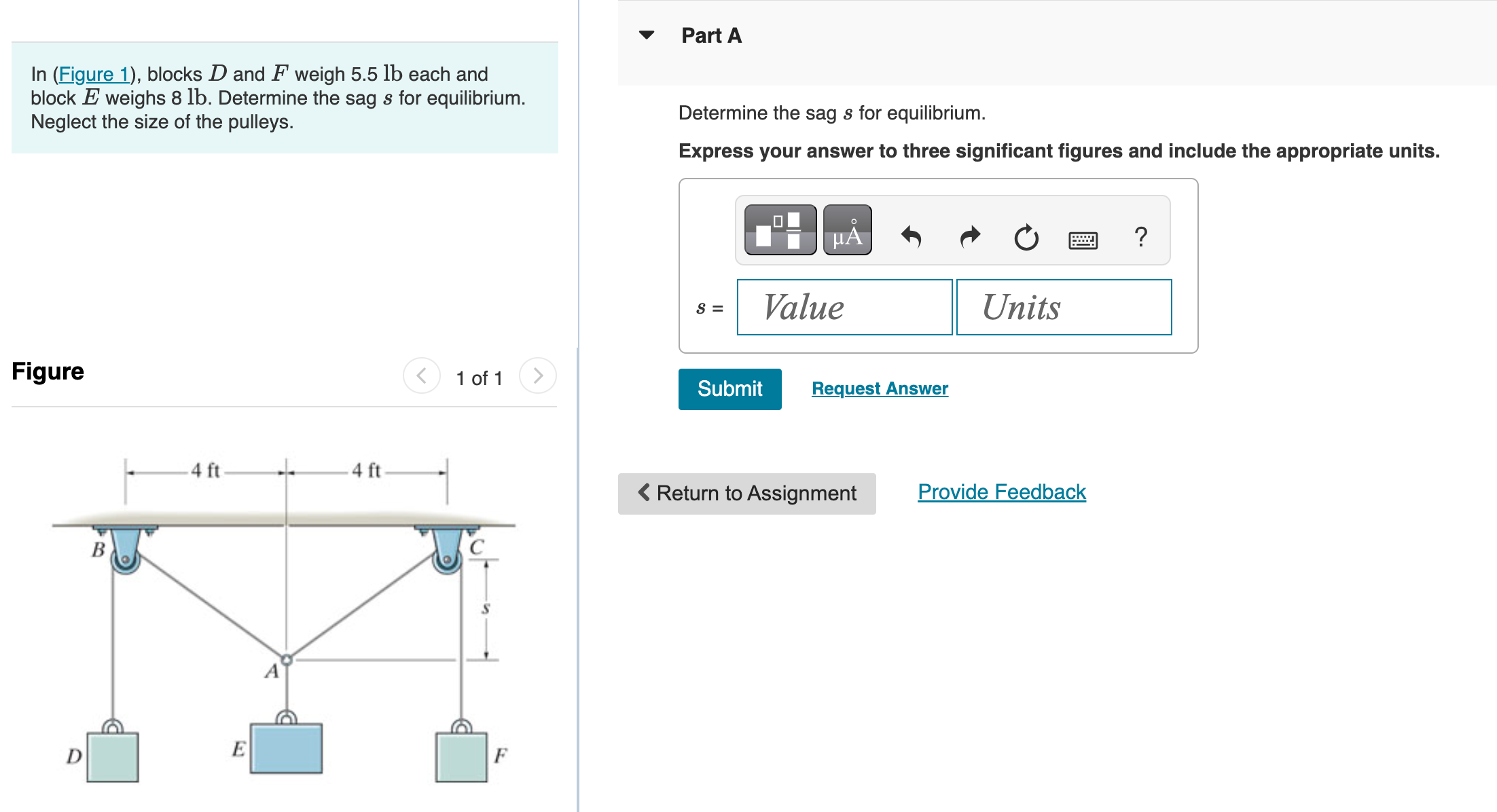 Solved In (Figure 1), ﻿blocks D ﻿and F ﻿weigh 5.5lb ﻿each | Chegg.com