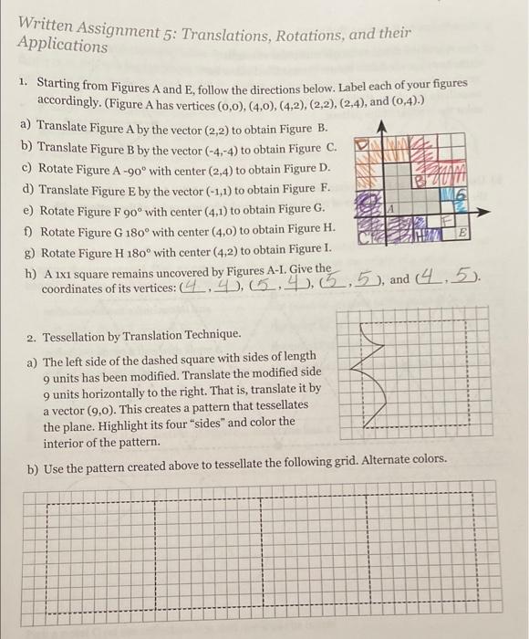 written assignment 5 translations rotations and their applications