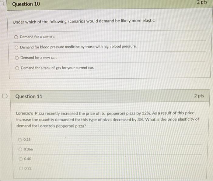 Solved Question 10 2 pts Under which of the following | Chegg.com