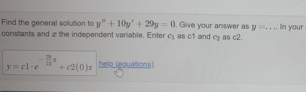 Solved For The Differential Equation Y 4y 13y 0 A