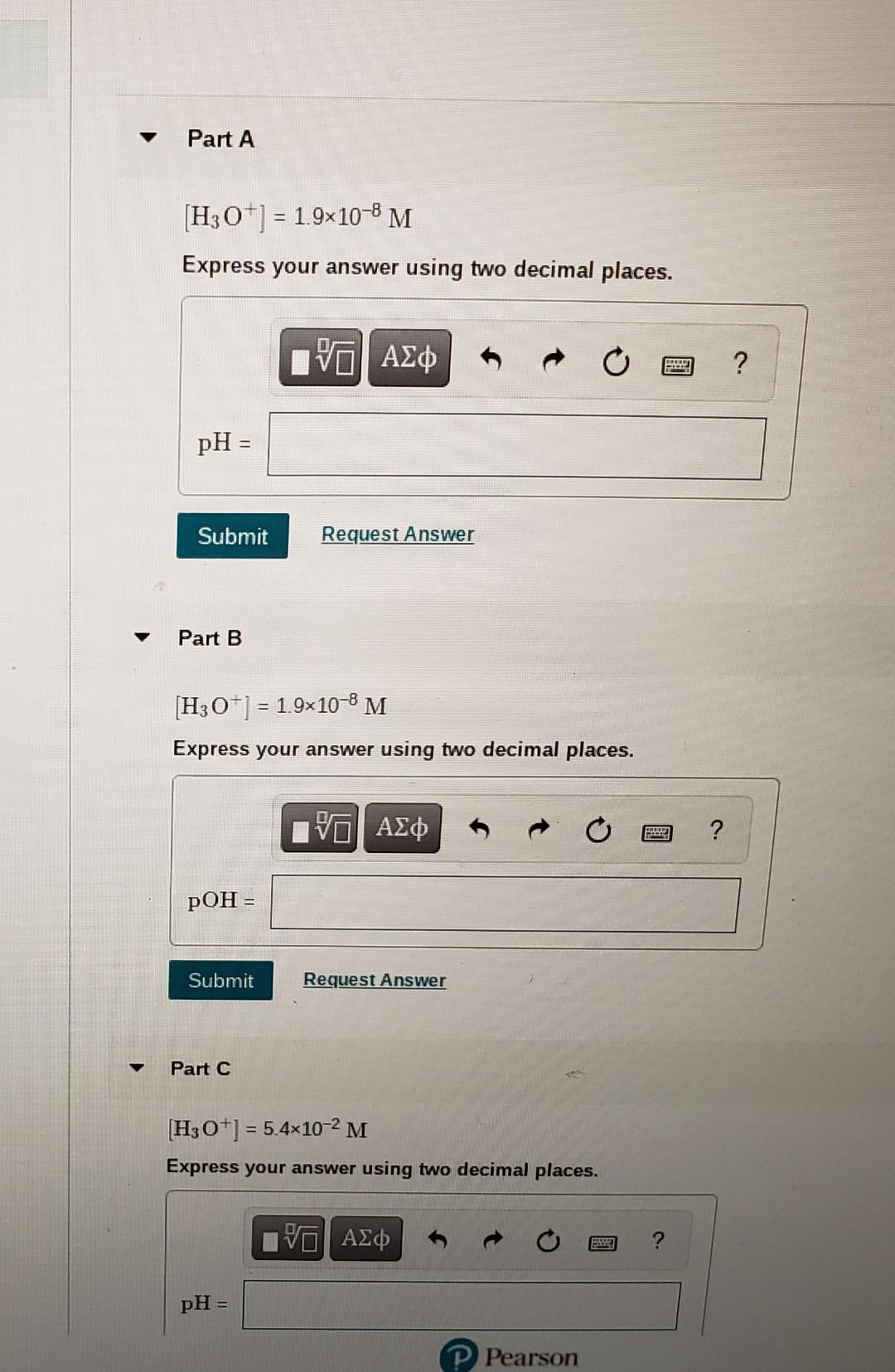 Solved Omplete The Following Table. Solution [H3O+] (OH) | Chegg.com