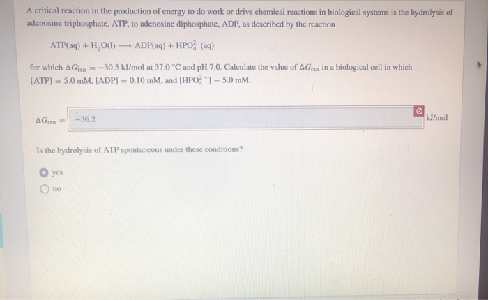 Solved A critical reaction in the production of energy to do | Chegg.com