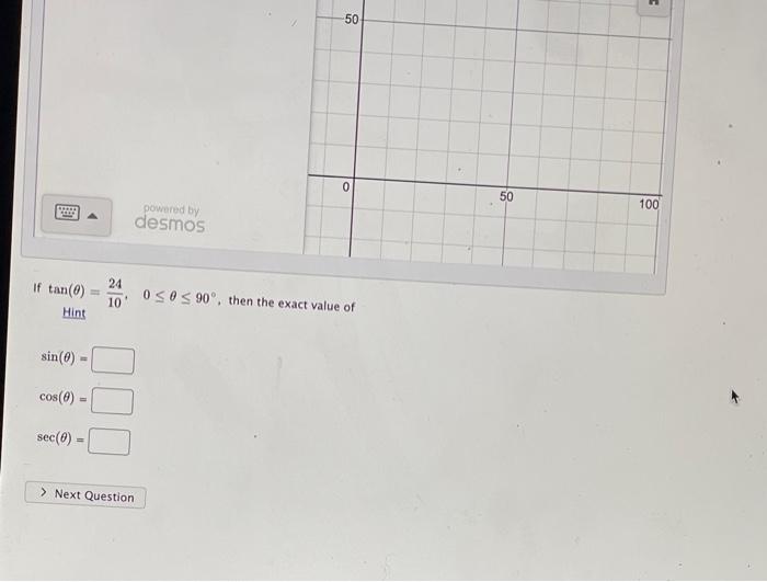 Solved -5 0 5 -5 COME powered by desmos -10 Find the exact | Chegg.com