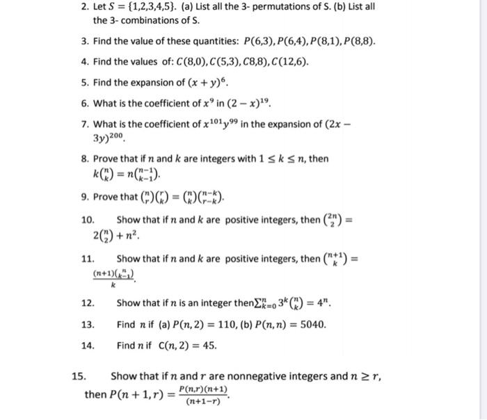 Solved 2 Let S 1 2 3 4 5 A List All The 3 Permut Chegg Com