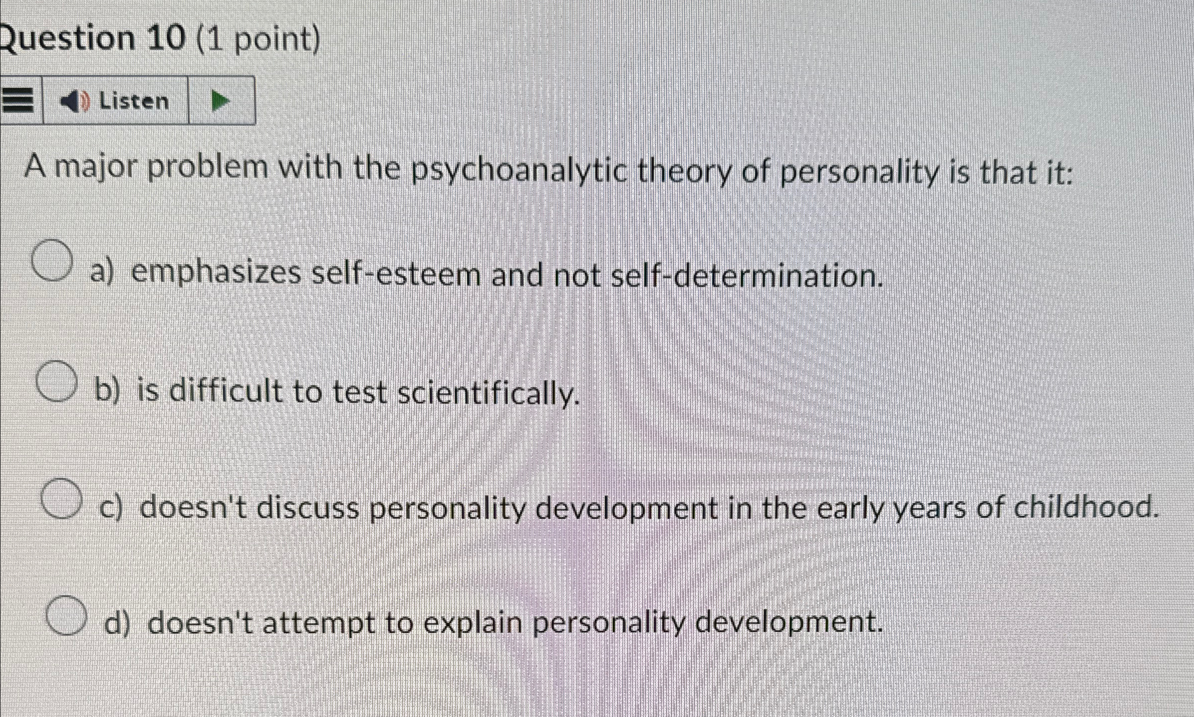 Solved Question 10 (1 ﻿point)A major problem with the | Chegg.com