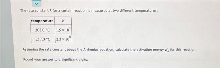 Solved The rate constant k for a certain reaction is | Chegg.com