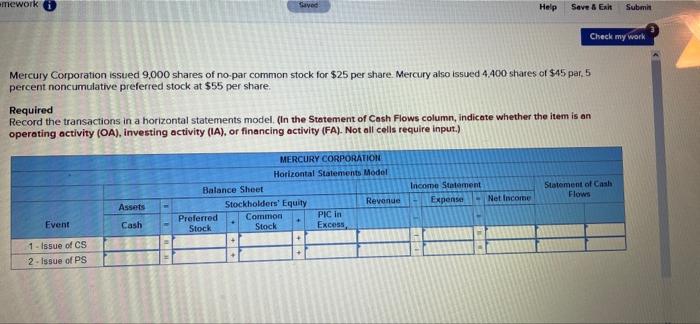 Solved mework Saved Help Save & EAR Subm Check my work | Chegg.com